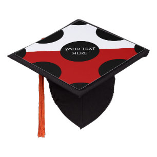 Toque De Diplômé Points sans couture motif noir + votre dos