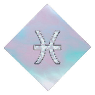 Toque De Diplômé Poissons Symbole Zodiaque Pastel Mère de style Pea