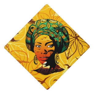 Toque De Diplômé Portrait féminin africain avec coucher de soleil