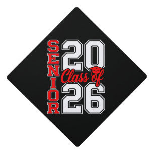 Toque De Diplômé Promotion 2026 Terminale 26 Rouge Diplômé