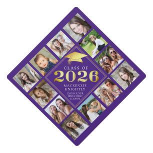 Toque De Diplômé Promotion 2026 Violet Or 12 Collage de photos