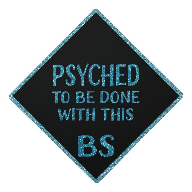 Toque De Diplômé Psychologie de la Parties scintillant bleue Diplôm (Devant)