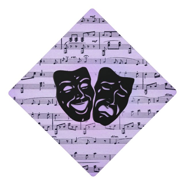 Toque De Diplômé Purple Art unit les masques de théâtre (Devant)