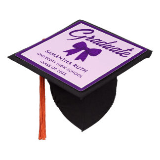 Toque De Diplômé Purple Gingham Bow Graduation