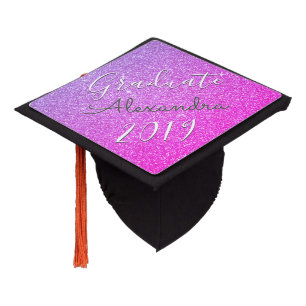 Toque De Diplômé Purple Pink Sparkle Classe de Parties scintillant