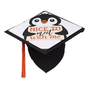 Toque De Diplômé Ravi de me rencontrer : enseigne pingouin personna
