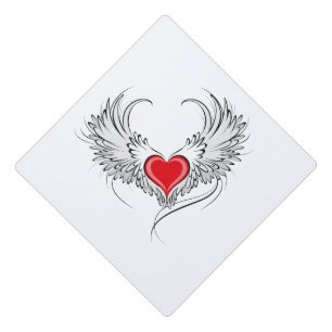 Toque De Diplômé Red Angel Coeur avec ailes