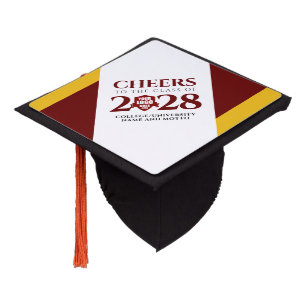 Toque De Diplômé Red Gold School College University