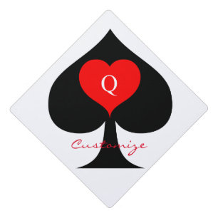 Toque De Diplômé Reine noire des pique Coeur rouge Thunder_Cove