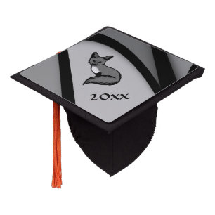 Toque De Diplômé Renard Design d'art moderne en argent