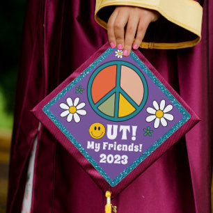 Toque De Diplômé Retro Peace Out Friends Super 2023