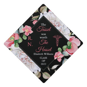 Toque De Diplômé RN Pink Floral Tassel valait la peine de la Hassle
