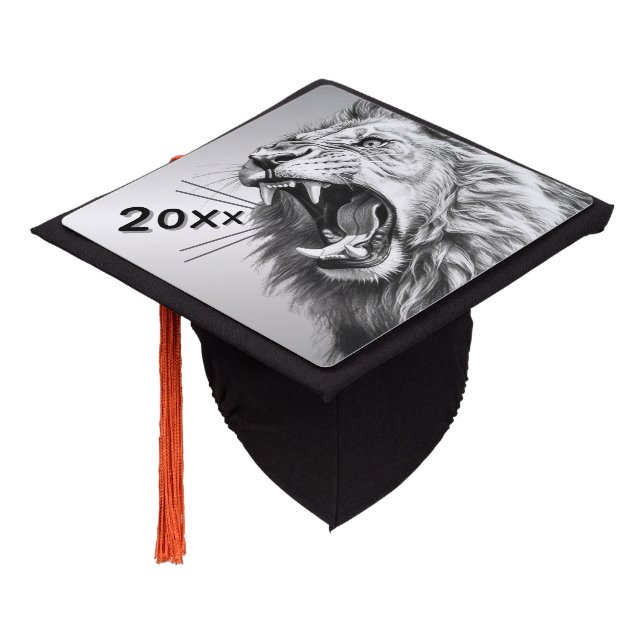 Toque De Diplômé Roaring the Graduation Year Lion  (Incliné)