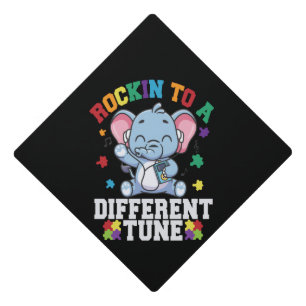 Toque De Diplômé Rocher à un autre ton mignon éléphant Autisme