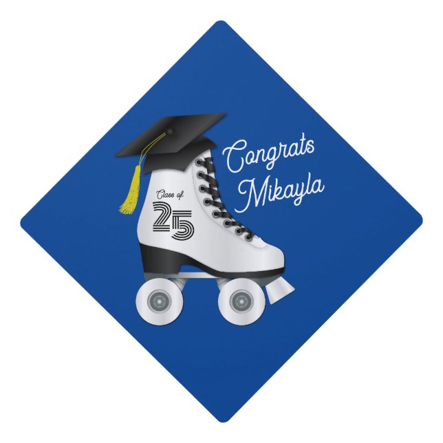 Toque De Diplômé Roller Skate Graduation Party Patinage Rink Blue (Devant)