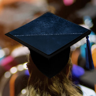 Toque De Diplômé Romance de la marine de minuit   Blue Satiny Grung