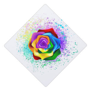 Toque De Diplômé Rose arc-en-ciel coloré