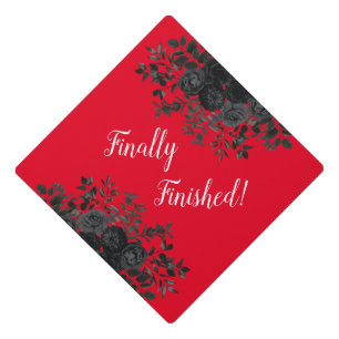 Toque De Diplômé Rose noir foncé gothique fête de graduation rouge