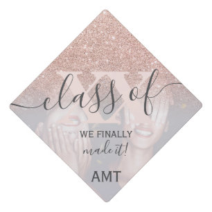 Toque De Diplômé Rose or parties scintillant blush rose classe phot