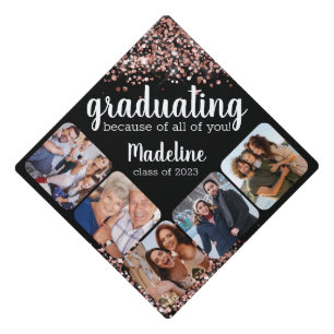 Toque De Diplômé Rose Parties scintillant d'or à cause de vous cinq