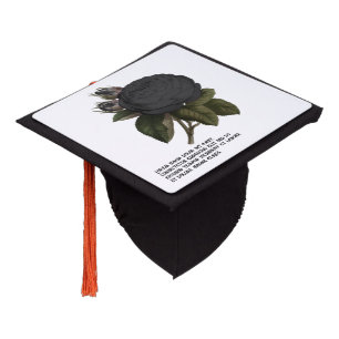 Toque De Diplômé Roses noires personnalisées gothiques vintage