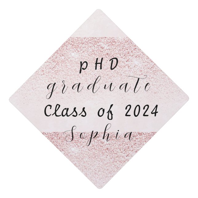 Toque De Diplômé Roses rose personnalisées (Devant)