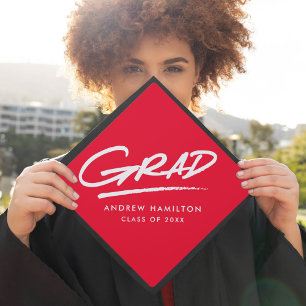Toque De Diplômé Rouge Grad pointillé