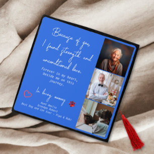 Toque De Diplômé Royal Blue moderne Personnalisé 3 Photo Memorial