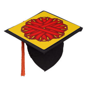 Toque De Diplômé Ruban de fleurs rouges par Kenneth Yoncich