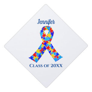 Toque De Diplômé Ruban de sensibilisation à l'autisme Personnalisé