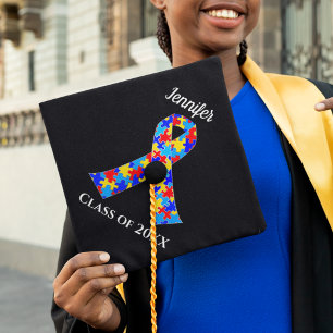 Toque De Diplômé Ruban sensibilisation sur l'autisme Nom de classe 