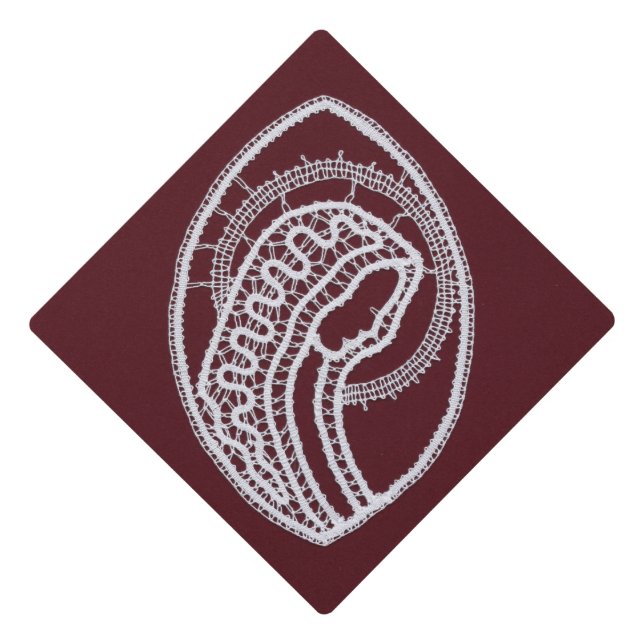 Toque De Diplômé Sainte Vierge Marie, dentelle (Devant)