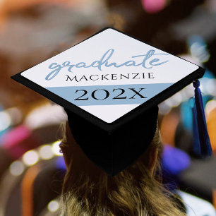 Toque De Diplômé Script Bleu clair Brosse à oeufs Robin