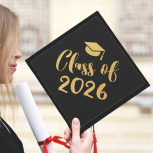 Toque De Diplômé Script Calligraphique Doré pour la Remise des Dipl