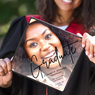Toque De Diplômé Script photo moderne personnalisé