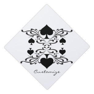 Toque De Diplômé Scroll Black Spades de style tatouage Thunder_Cove