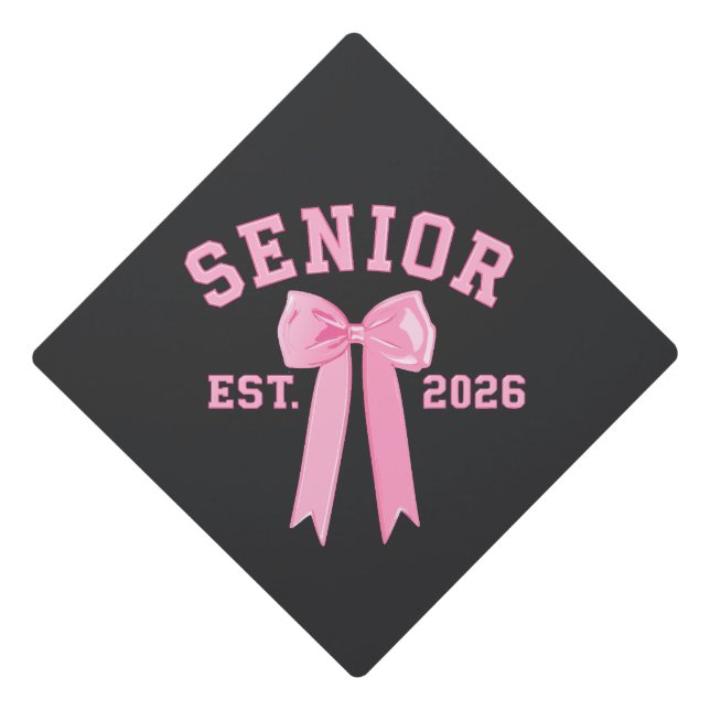 Toque De Diplômé Senior 2026 Pink Bow (Devant)
