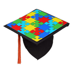 Toque De Diplômé Sensibilisation sur l'autisme Mois Rainbow Puzzle