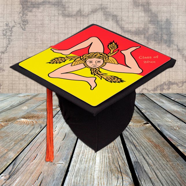 Toque De Diplômé Sicile & Sicilienne Drapeau - Étudiants / Universi (Créateur téléchargé)