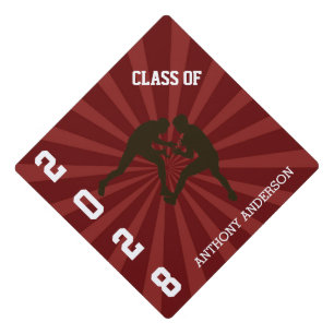 Toque De Diplômé Silhouette marron de lutteurs personnalisée