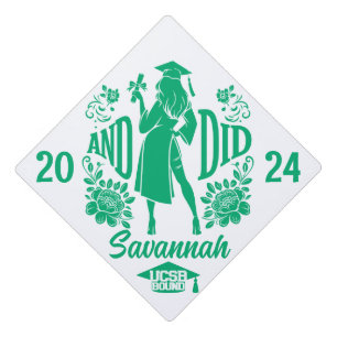 Toque De Diplômé Silhouette verte pour femme urbaine tendance "ET F