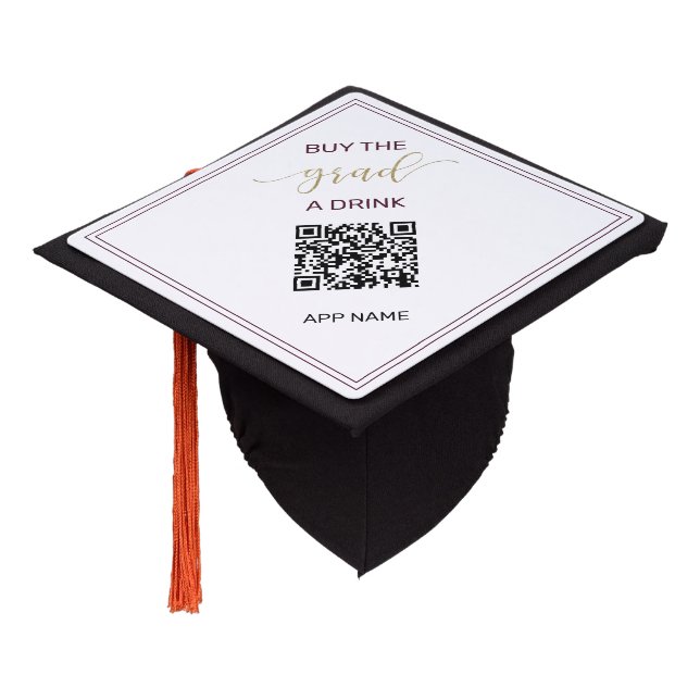 Toque De Diplômé Simple Acheter le Grad a Drink QR Code (Incliné)