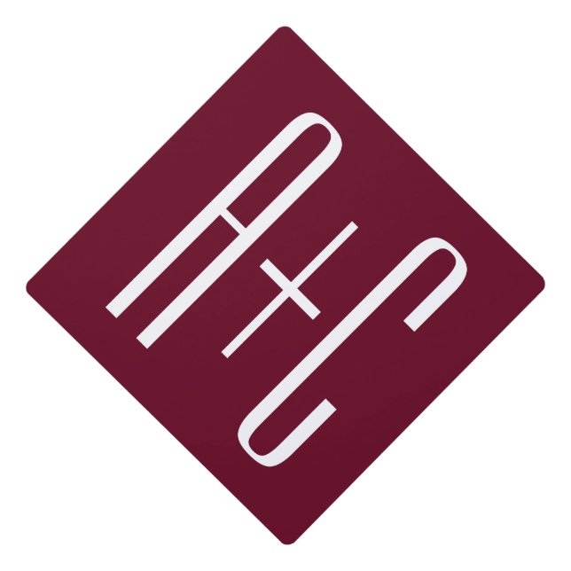 Toque De Diplômé Simple Couples | White & Burgundy (Devant)