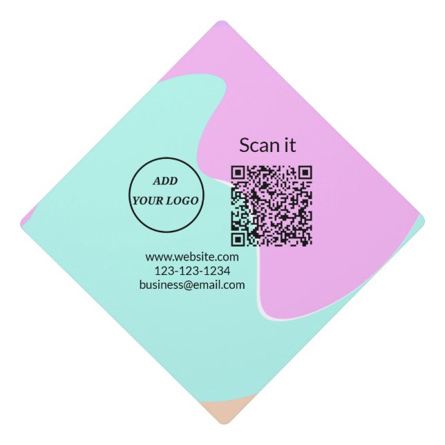 Toque De Diplômé Simple minimum q r code ajouter logo code d'analys (Devant)