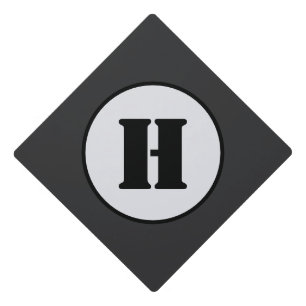 TOQUE DE DIPLÔMÉ SIMPLE MODERNE MODERNE MONOGRAM ÉLÉGANT CHIC STYLE