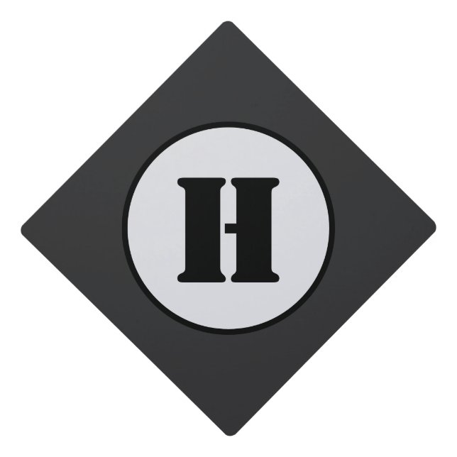 TOQUE DE DIPLÔMÉ SIMPLE MODERNE MODERNE MONOGRAM ÉLÉGANT CHIC STYLE (Devant)