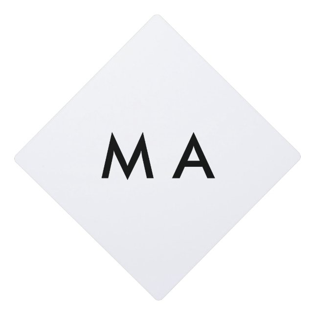 Toque De Diplômé Simple monogramme ajouter votre nom lettre man min (Devant)