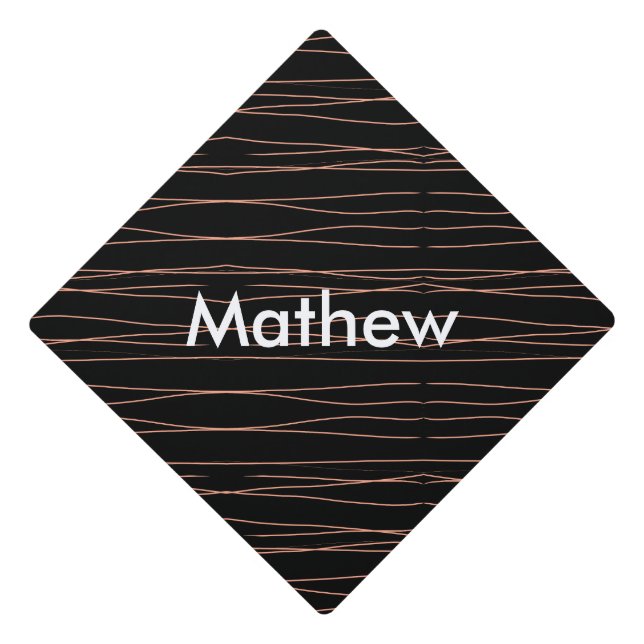 Toque De Diplômé Simple monogramme ajouter votre nom lettre man min (Devant)