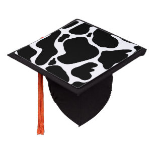 Toque De Diplômé Simple noir et blanc Gros taches de vache Poster d