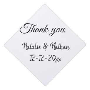 Toque De Diplômé Simple remerciement minimal couple nom texte date